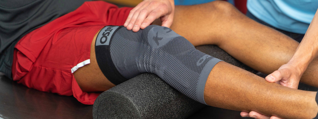 Man wearing the new KS8 Performance Knee Brace during physical therapy | OS1st