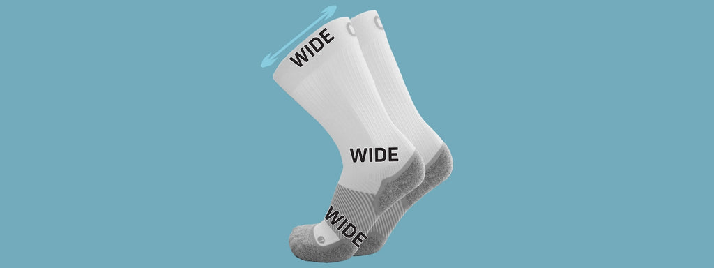 Pair of white wide WP4 wellness socks