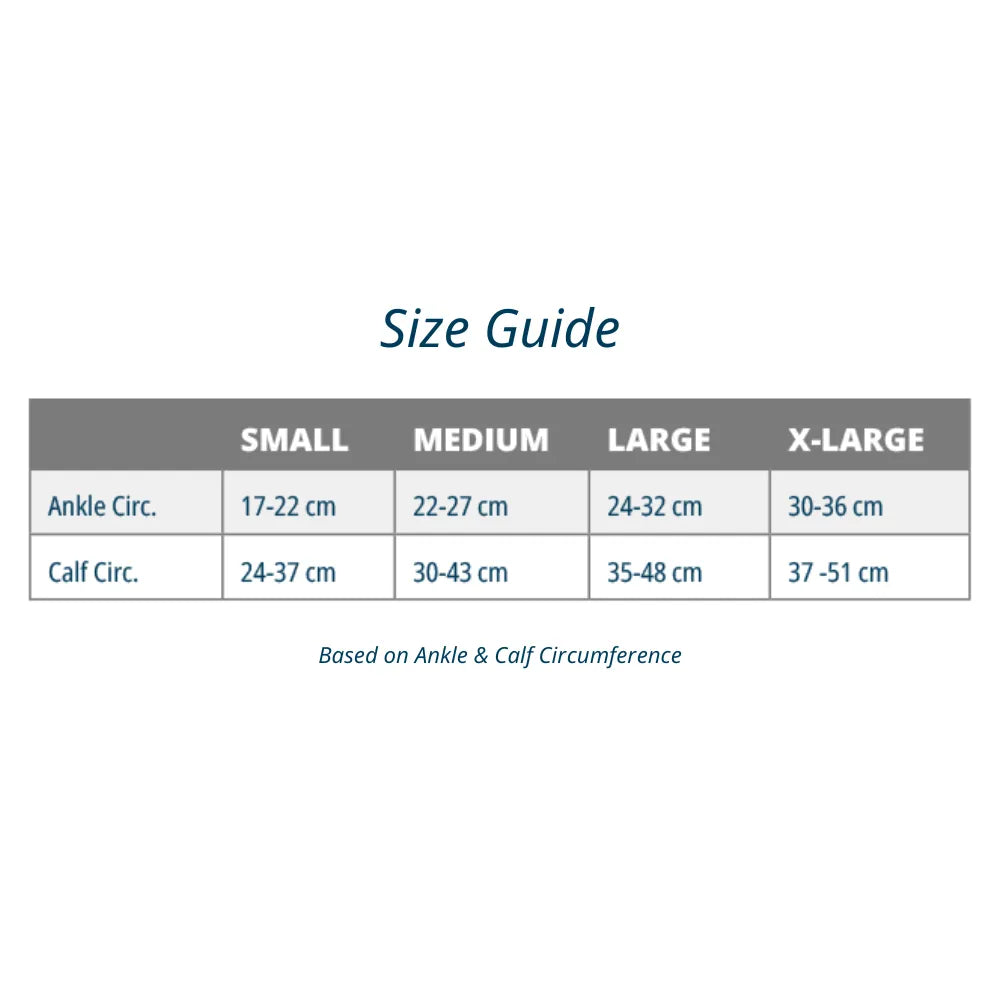 size chart for calf sleeves - great for shin splints, runners, leg pain, fatigue | OS1st