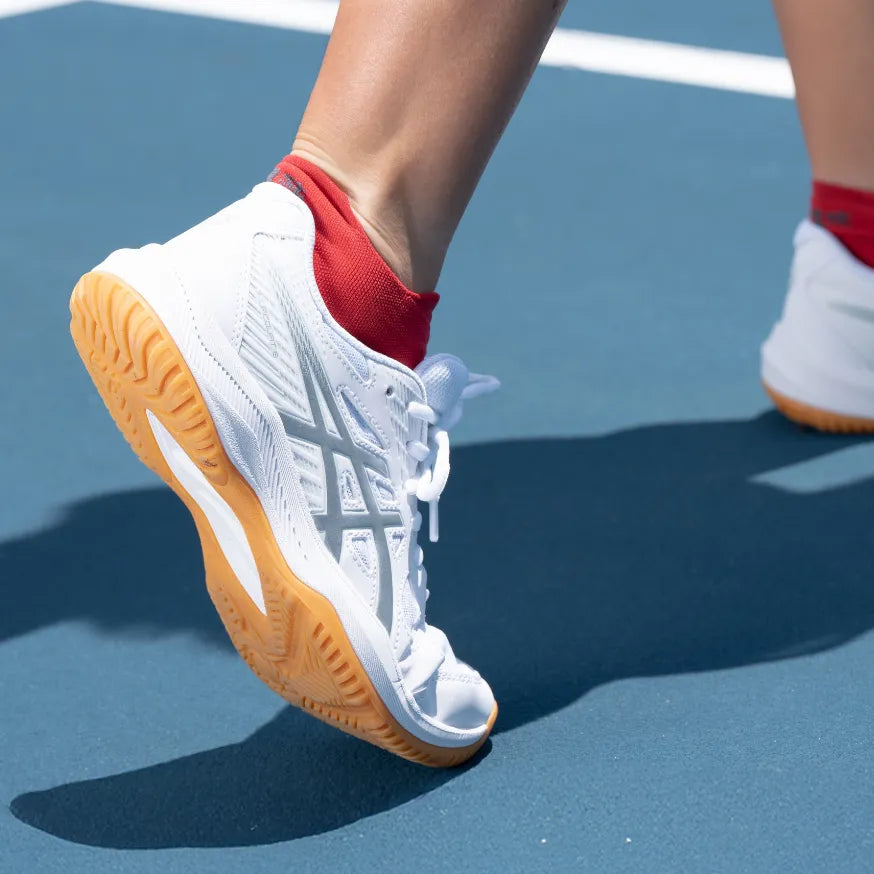 Pickleball athlete wearing red pickle ball socks | OS1st