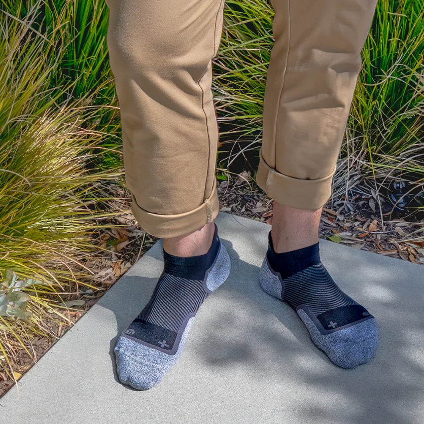 man wearing wide width wellness performance socks | OS1st