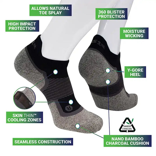Image of The Pickleball Sock with callouts for performance features