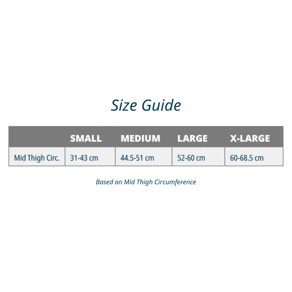 size chart for qs4 quad sleeve - great for quad pain | OS1st