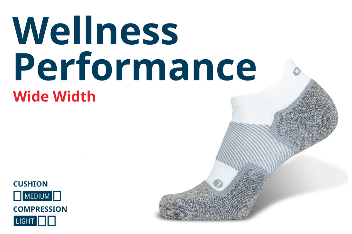 wide width wellness performance sock graphic