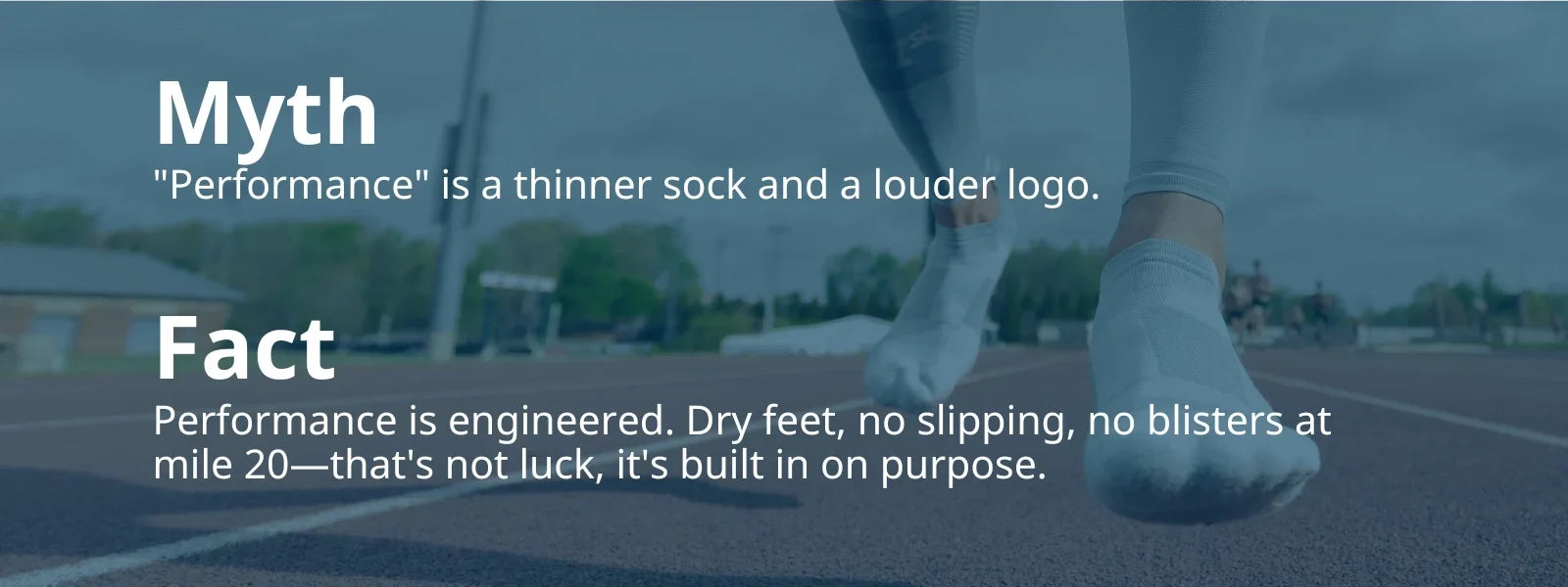 Myth Vs. Fact: "Performance" is a thinner sock and a louder logo.