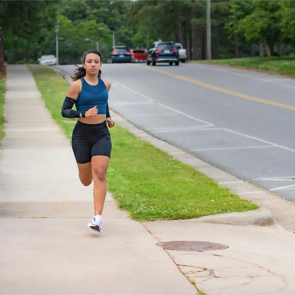 female runner wearing active comfort socks | OS1st