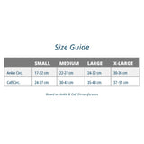 size chart for calf sleeves - great for shin splints, runners, leg pain, fatigue | OS1st