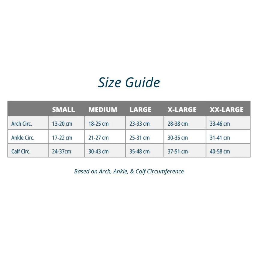 Size chart for fs6 plantar fasciitis sleeves - great for plantar fasciitis, arch pain, heel pain, plantar fascia | OS1st