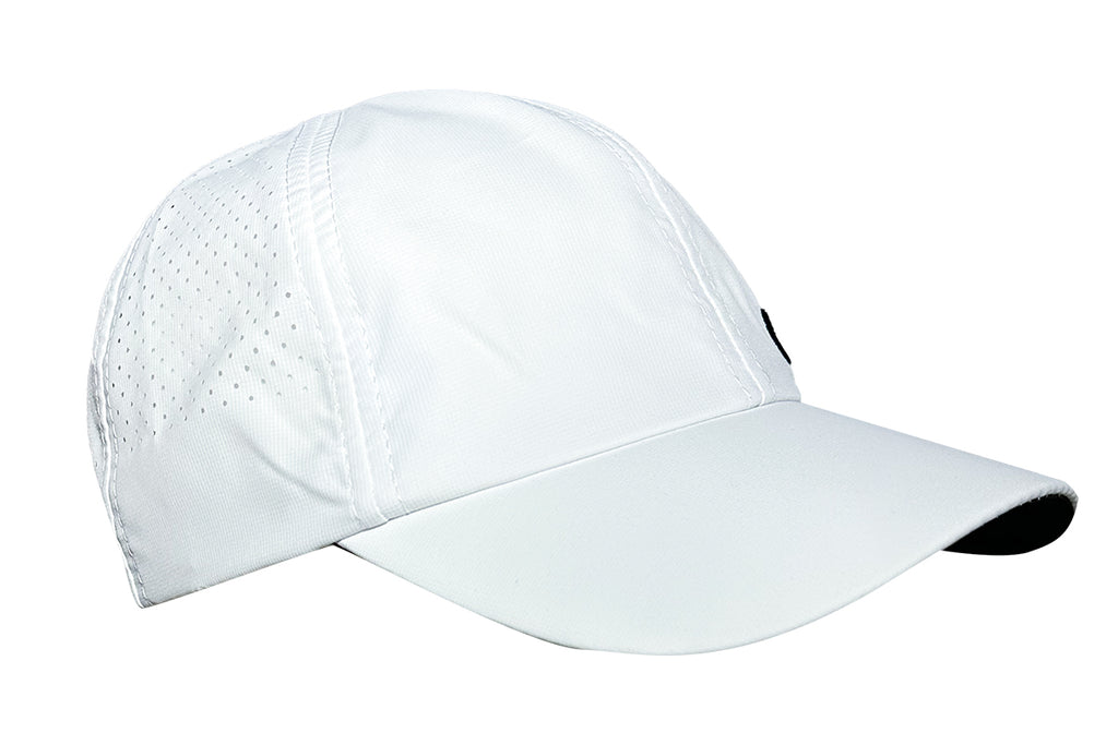 side view of boco athletic hat in white with black OS1st logo | OS1st