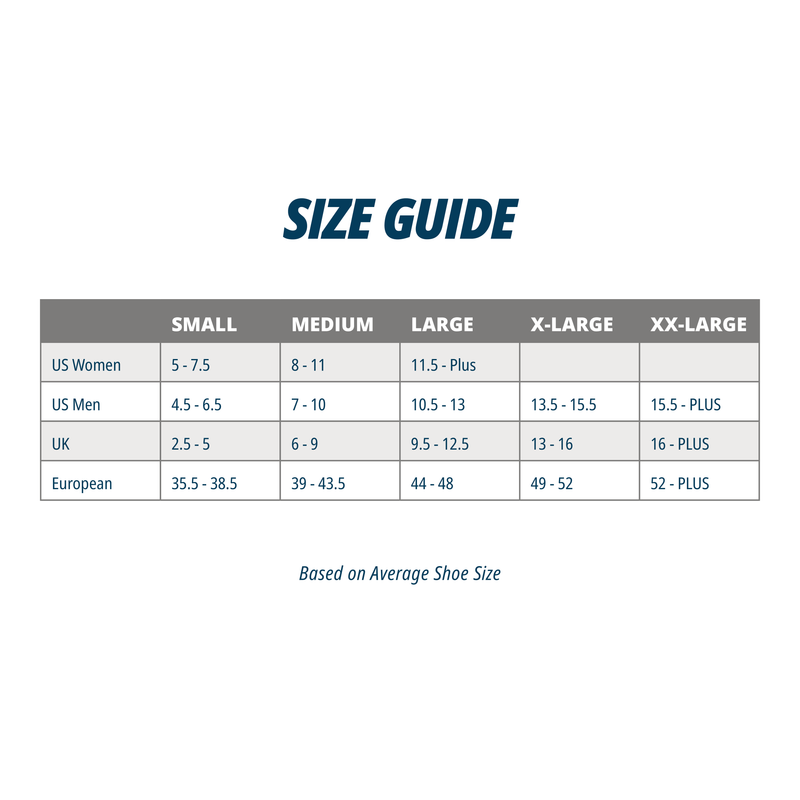 wellness sock size chart