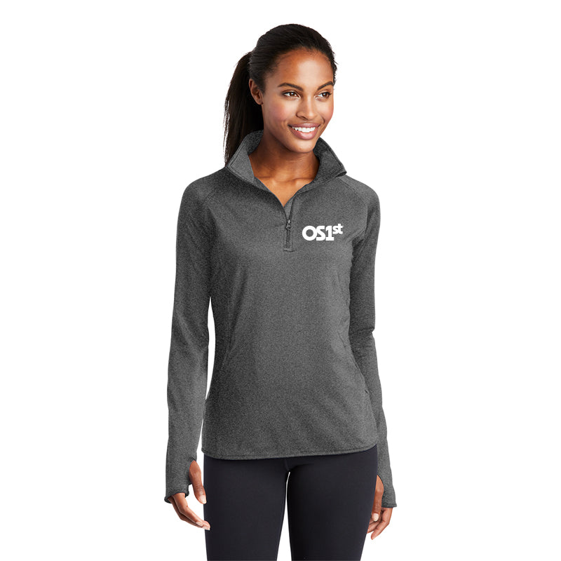 Women's 1/2 zip charcoal grey pullover | OS1st