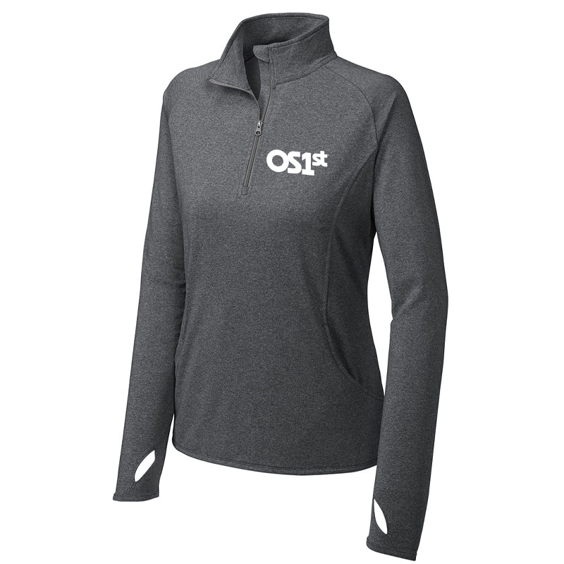 Women's 1/2 zip charcoal grey pullover | OS1st