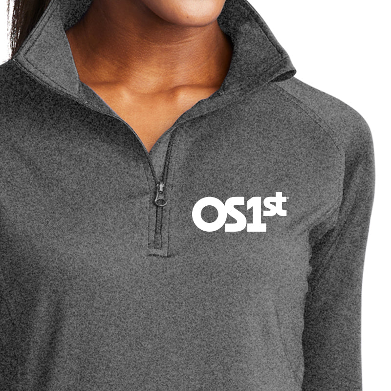 Women's 1/2 zip charcoal grey pullover | OS1st