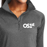 Women's 1/2 zip charcoal grey pullover | OS1st