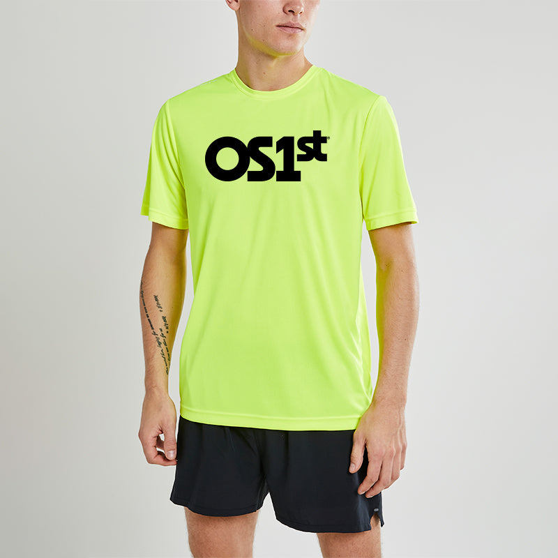 Mens Neon Yellow Short Sleeve Shirt | OS1st