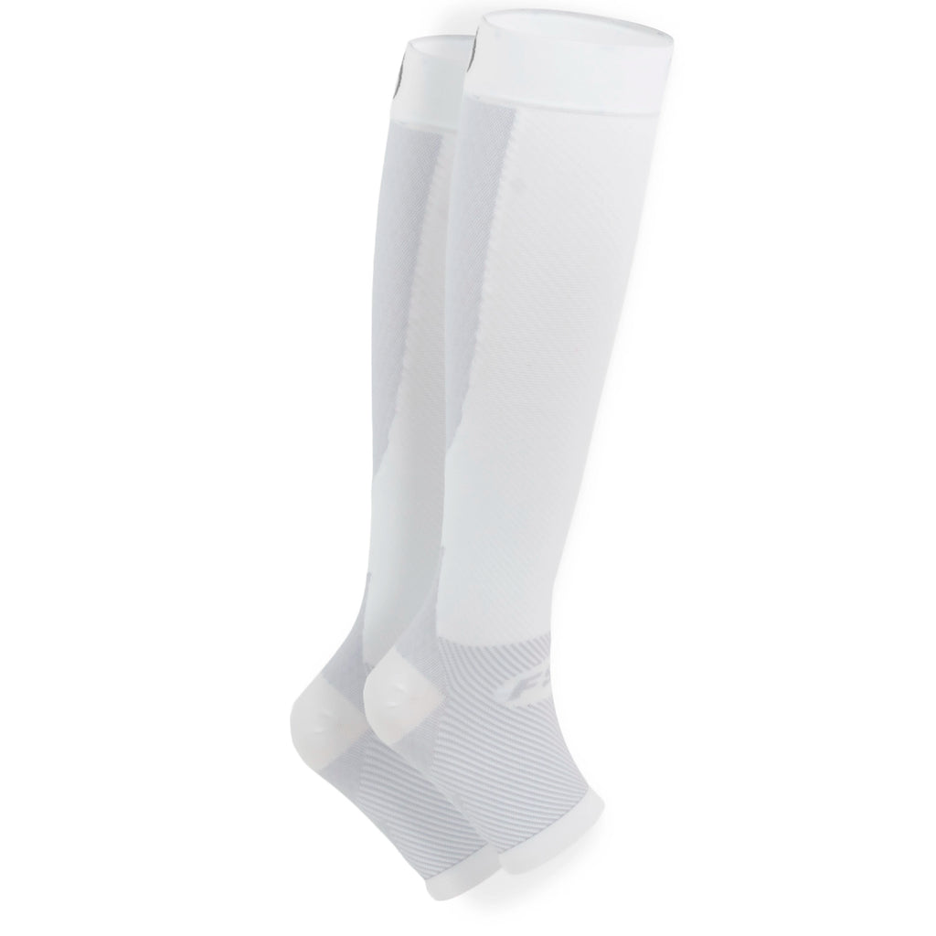 FS6+ Performance compression leg sleeves in white | OS1st