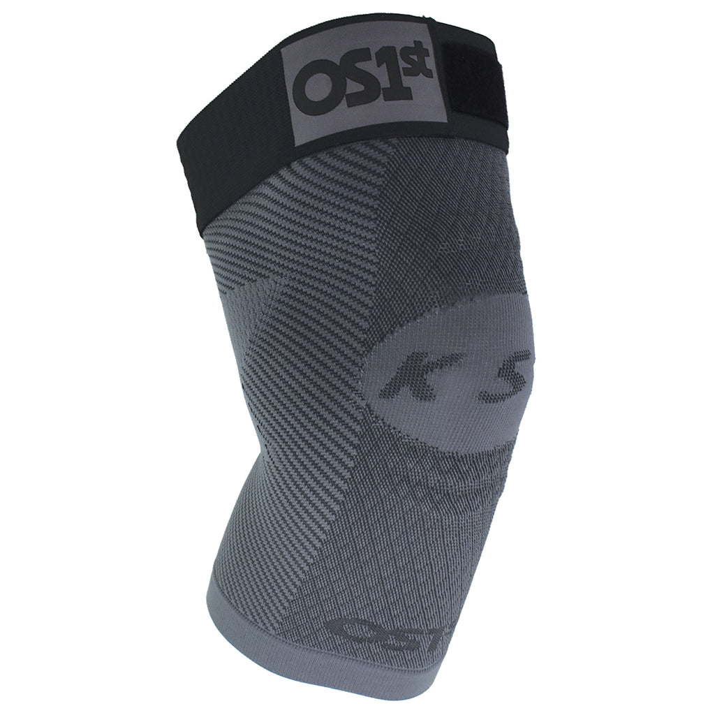 KS7+ Adjustable performance knee sleeve front view in black | OS1st