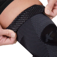 KS7 Performance Knee Sleeve closeup showing the hypoallergenic silicon gel grips that keep the sleeve in place | OS1st