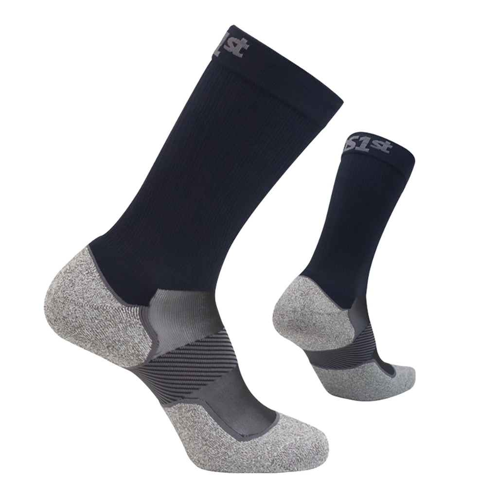 Black crew length pickleball socks | OS1st