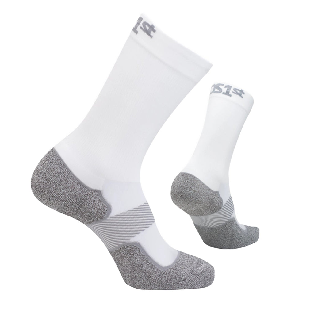 White crew length pickleball socks | OS1st