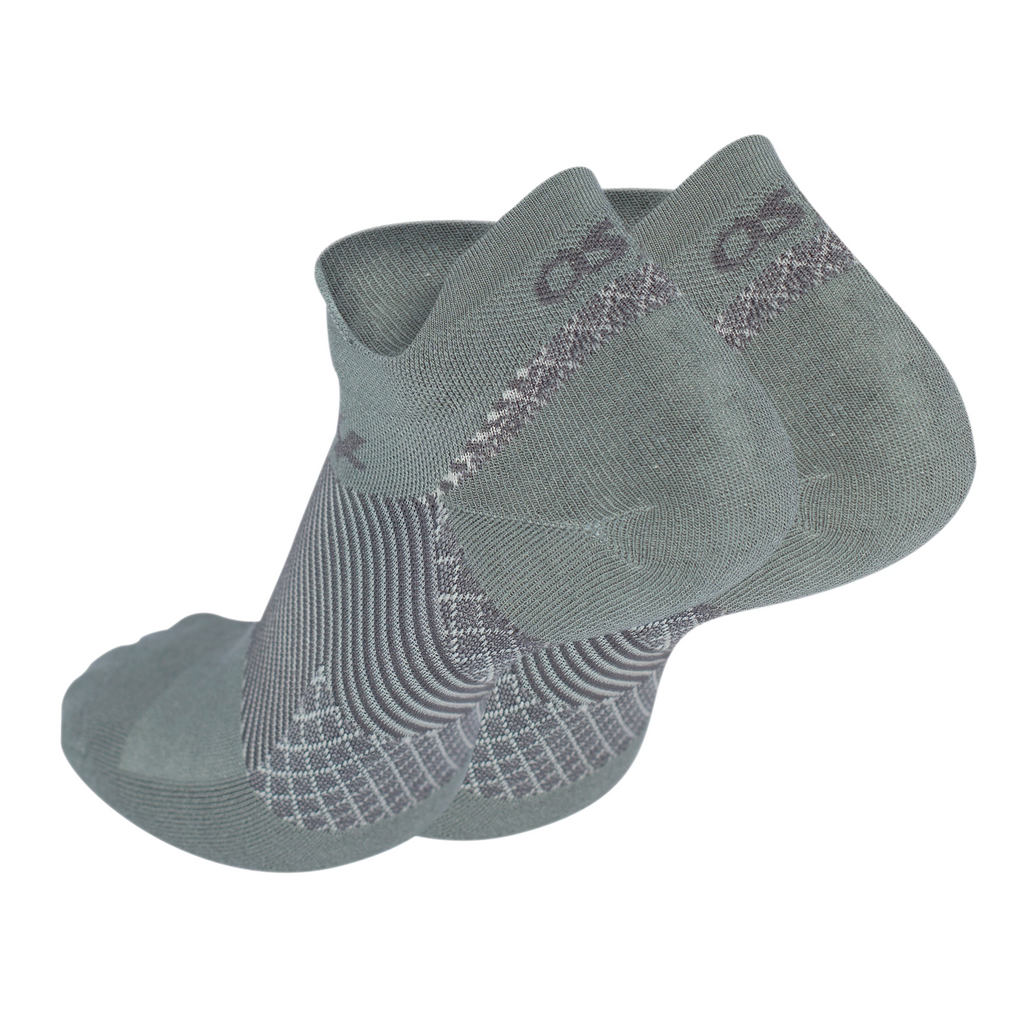 FS4 Plantar Fasciitis Compression no show length socks in grey merino wool | OS1st