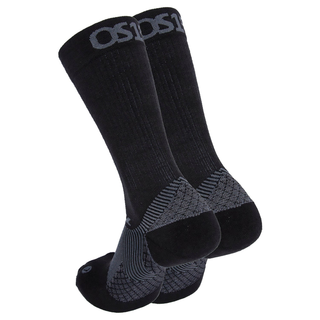 FS4 Plantar Fasciitis Compression crew length socks in black merino wool | OS1st