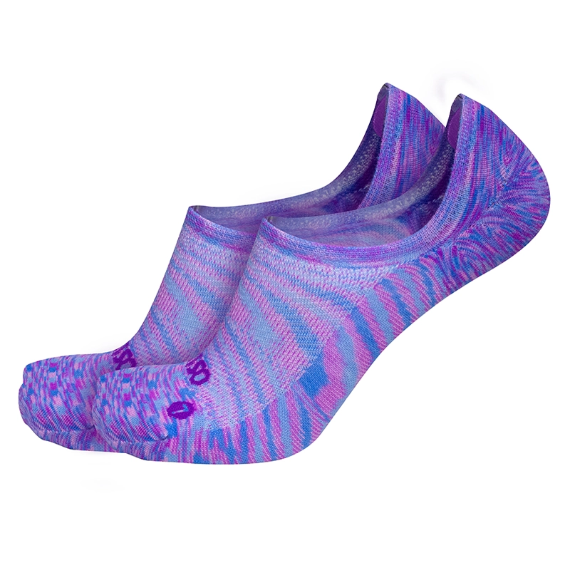 Nekkid Comfort purple no show socks, stay in place with silicone heel grip
