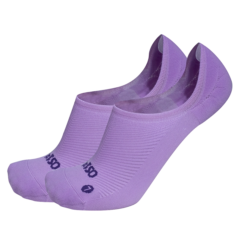 Nekkid Comfort lavender no show socks, stay in place with silicone heel grip